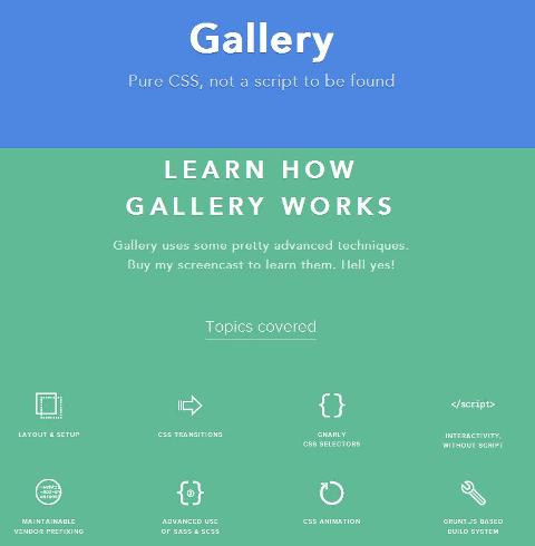 WebDesign Afficheur de contenu uniquement en CSS - Galerie CSS